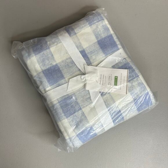 Pottery Barn Rhett Check Organic Percale Set King Duvet Cover Buffalo Plaid NEW - Picture 1 of 3